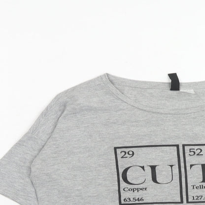 Womens UK Size S H&M Grey Basic T-Shirt