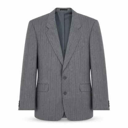 Marlow Mens Grey Striped Polyester Jacket Suit Jacket Size 40 Regular