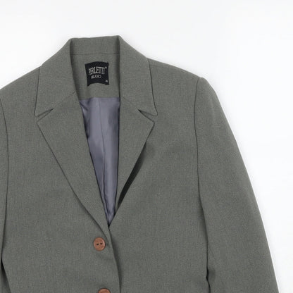 Perletti Milano Womens Grey Viscose Jacket Suit Jacket Size 8 - Shoulder Pads