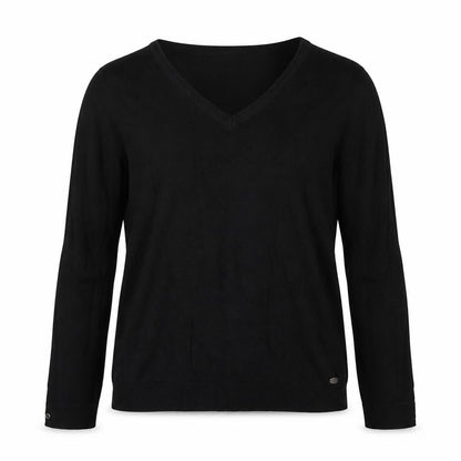 EDC Womens Black Round Neck Polyester Pullover Jumper Size L