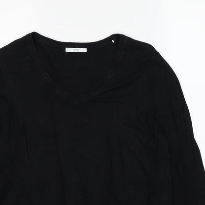 EDC Womens Black Round Neck Polyester Pullover Jumper Size L