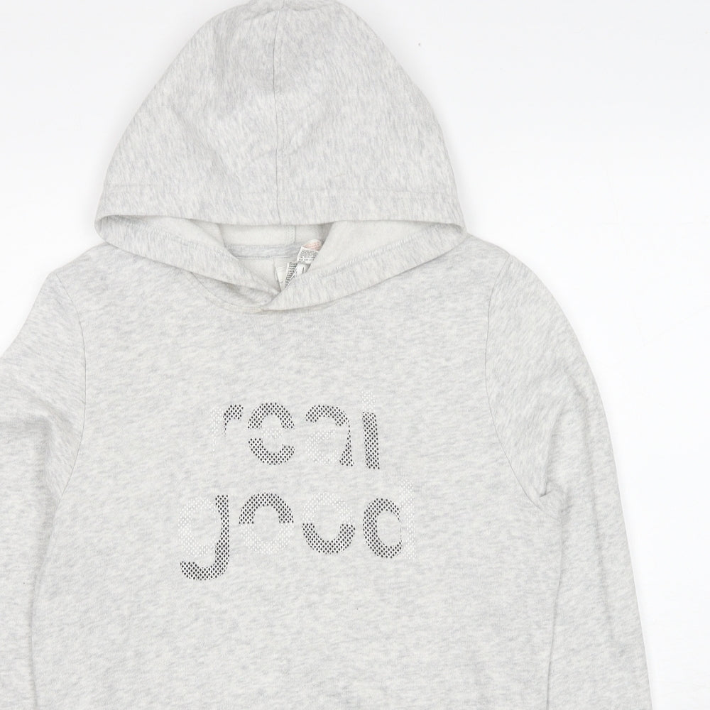 DECATHLON Womens Grey Cotton Pullover Hoodie Size M Pullover