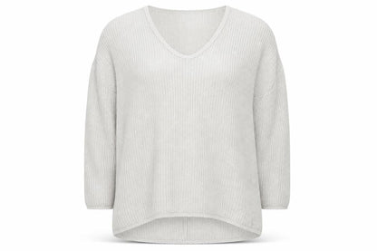 Mitcha Launge Womens Grey Scoop Neck Acrylic Pullover Jumper Size L