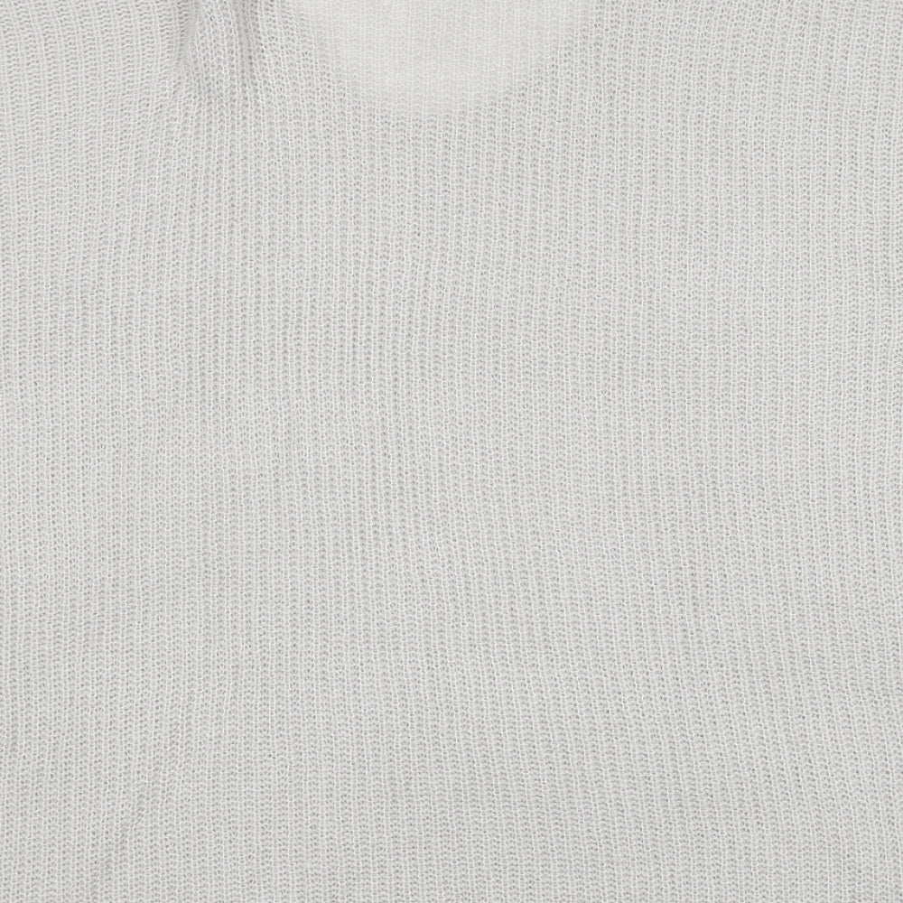 Mitcha Launge Womens Grey Scoop Neck Acrylic Pullover Jumper Size L