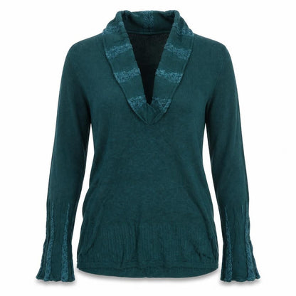 Meco Mode Womens Blue V-Neck Acrylic Pullover Jumper Size 14