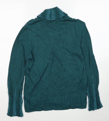 Meco Mode Womens Blue V-Neck Acrylic Pullover Jumper Size 14