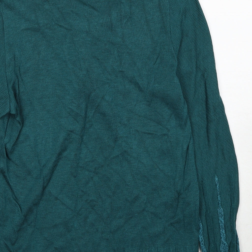 Meco Mode Womens Blue V-Neck Acrylic Pullover Jumper Size 14