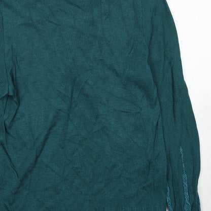 Meco Mode Womens Blue V-Neck Acrylic Pullover Jumper Size 14