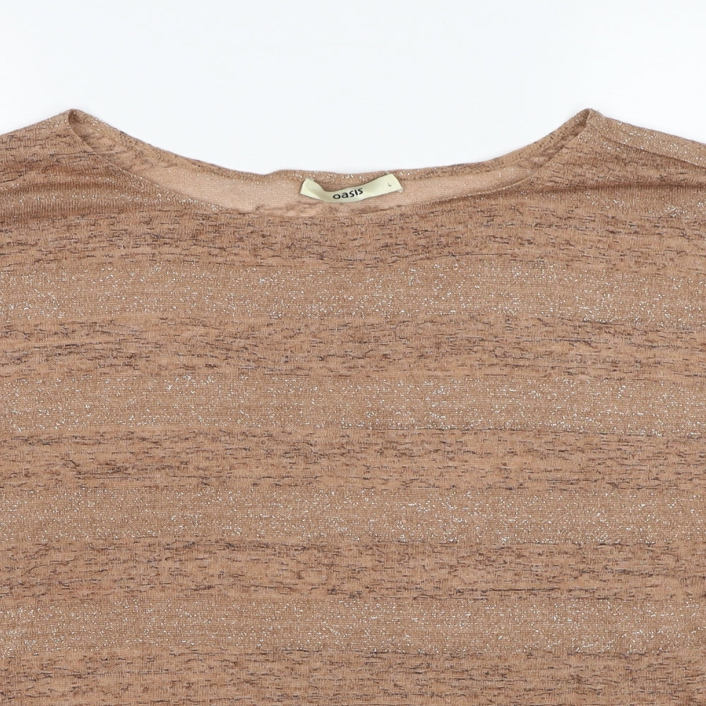 Womens UK Size L Oasis Beige Pullover Jumper