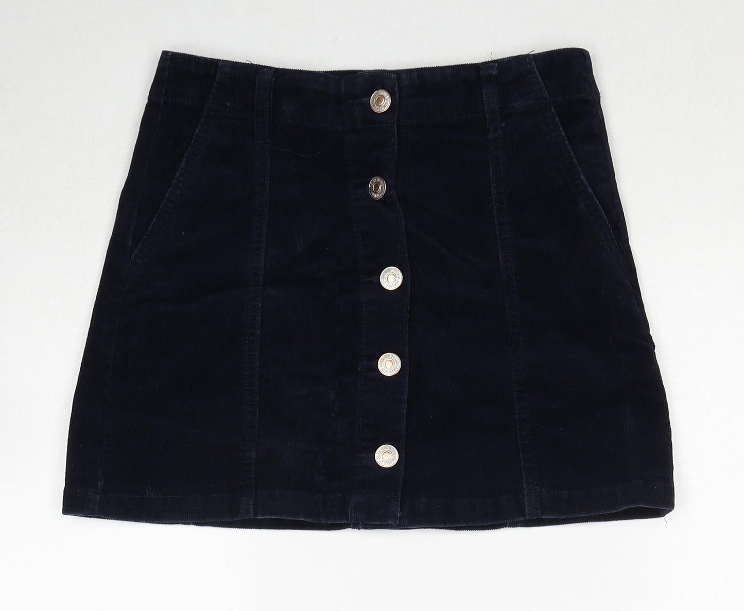 FOREVER 21 Womens Blue Cotton A-Line Skirt Size 26 in Button