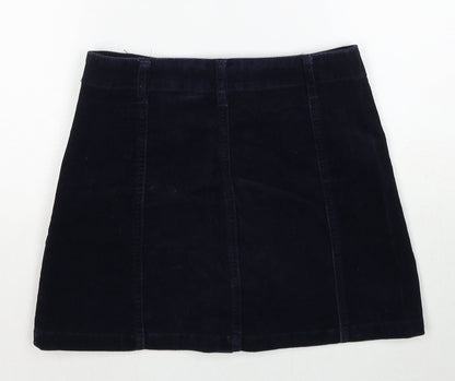 FOREVER 21 Womens Blue Cotton A-Line Skirt Size 26 in Button