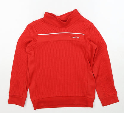 Decathlon Boys Red Acrylic Pullover Sweatshirt Size 6 Years Pullover