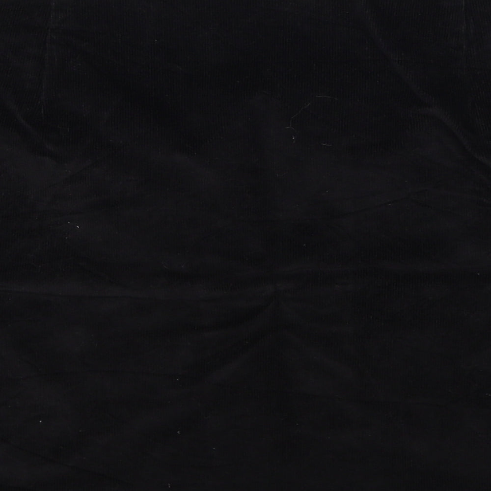 Tayfan Womens Black Cotton A-Line Skirt Size 38 in Button