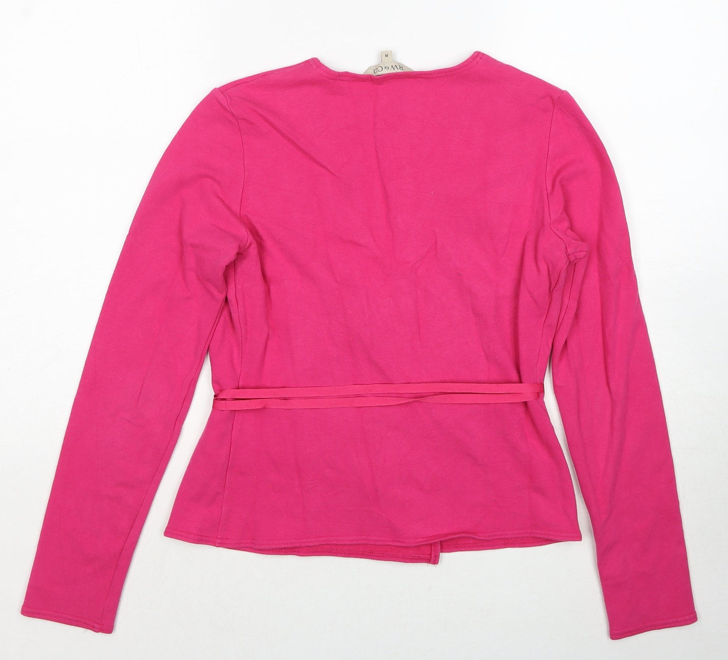 RW&CO Womens Pink Cotton Wrap Blouse Size M V-Neck