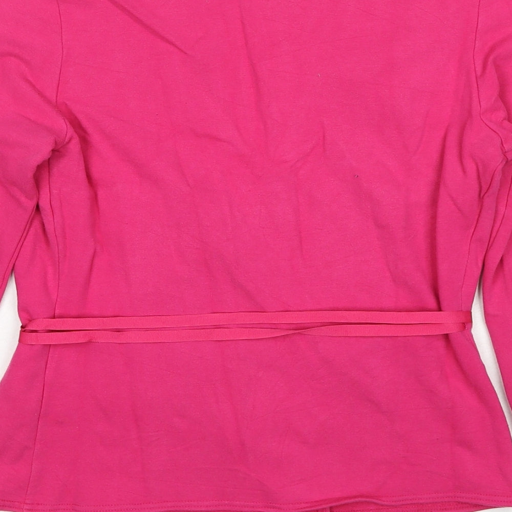 RW&CO Womens Pink Cotton Wrap Blouse Size M V-Neck