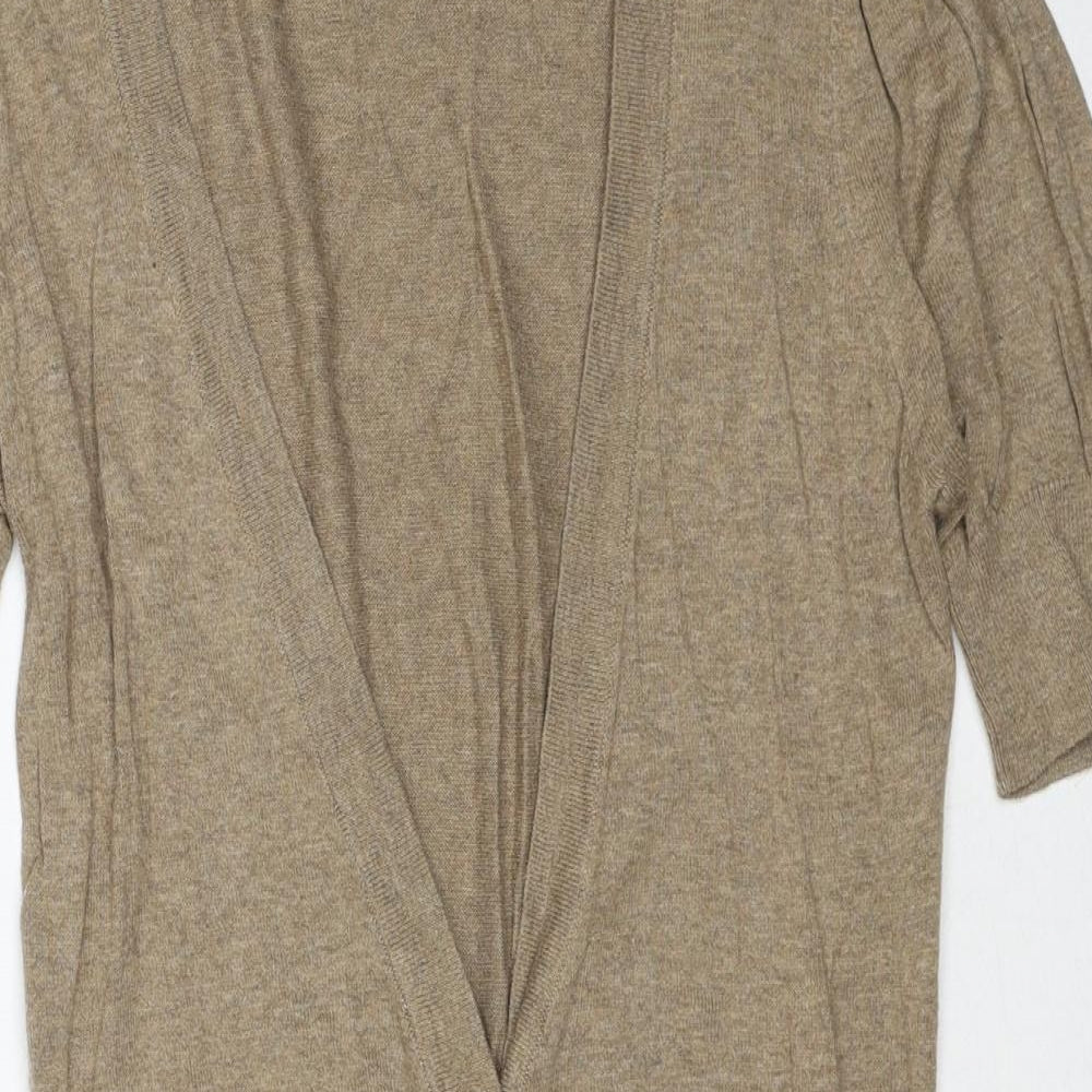New Look Womens Beige V-Neck Cotton Cardigan Jumper Size 10