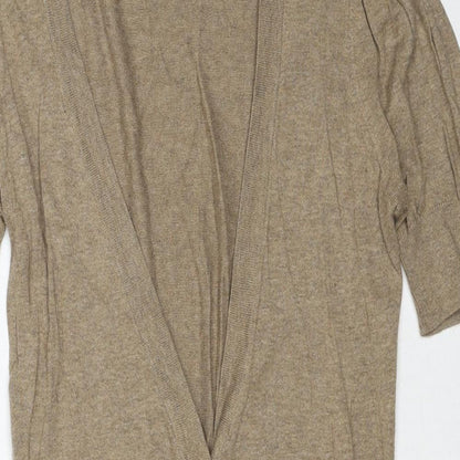 New Look Womens Beige V-Neck Cotton Cardigan Jumper Size 10