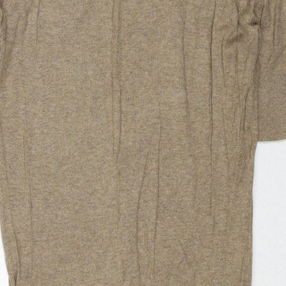 New Look Womens Beige V-Neck Cotton Cardigan Jumper Size 10