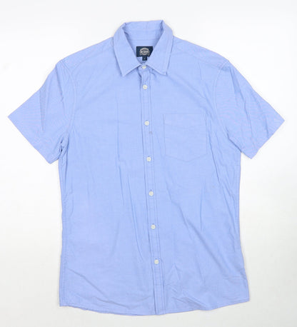 Mens UK Size S Cambridge Dry Goods Blue  Button-Up Short Sleeve Casual Shirt