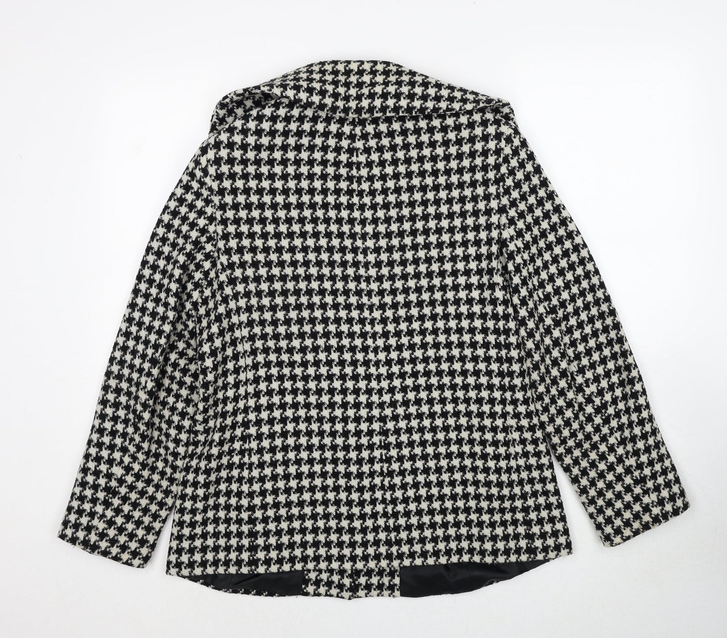 Mackays Womens Black Geometric Jacket Size 12 Button