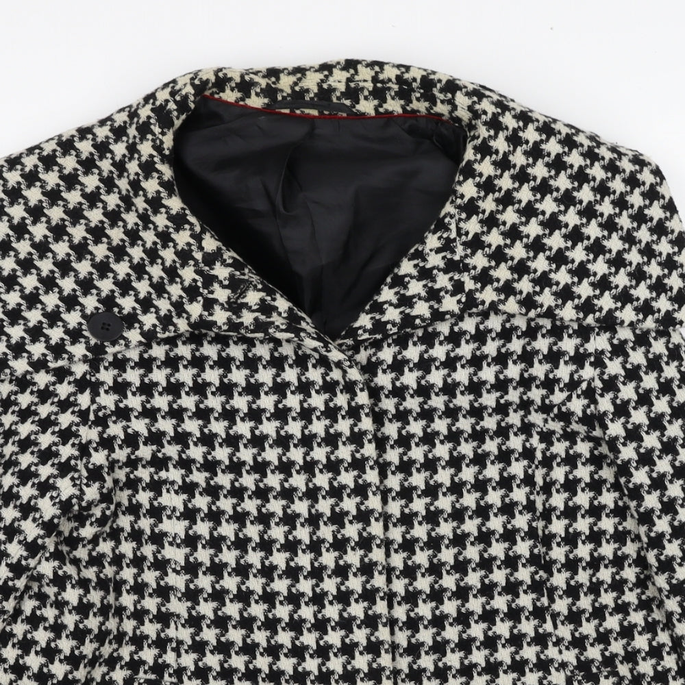 Mackays Womens Black Geometric Jacket Size 12 Button