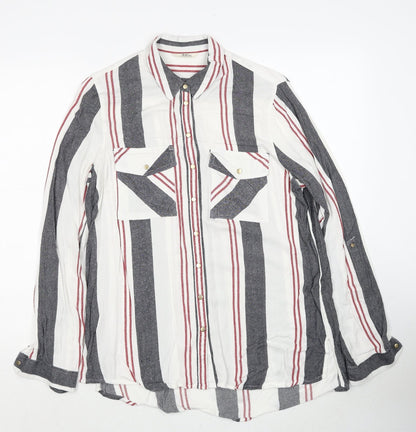 Womens UK Size 10 River Island White Basic Button-Up