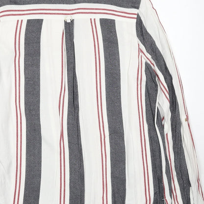 Womens UK Size 10 River Island White Basic Button-Up