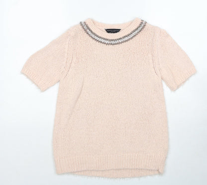Dorothy Perkins Womens Pink Round Neck Acrylic Pullover Jumper Size 10
