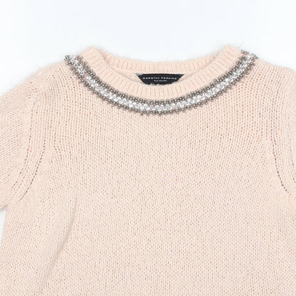 Dorothy Perkins Womens Pink Round Neck Acrylic Pullover Jumper Size 10