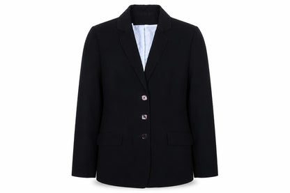 Essence Womens Black Polyester Jacket Blazer Size 16 Button