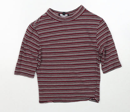 Womens UK Size 6 New Look Red Basic T-Shirt