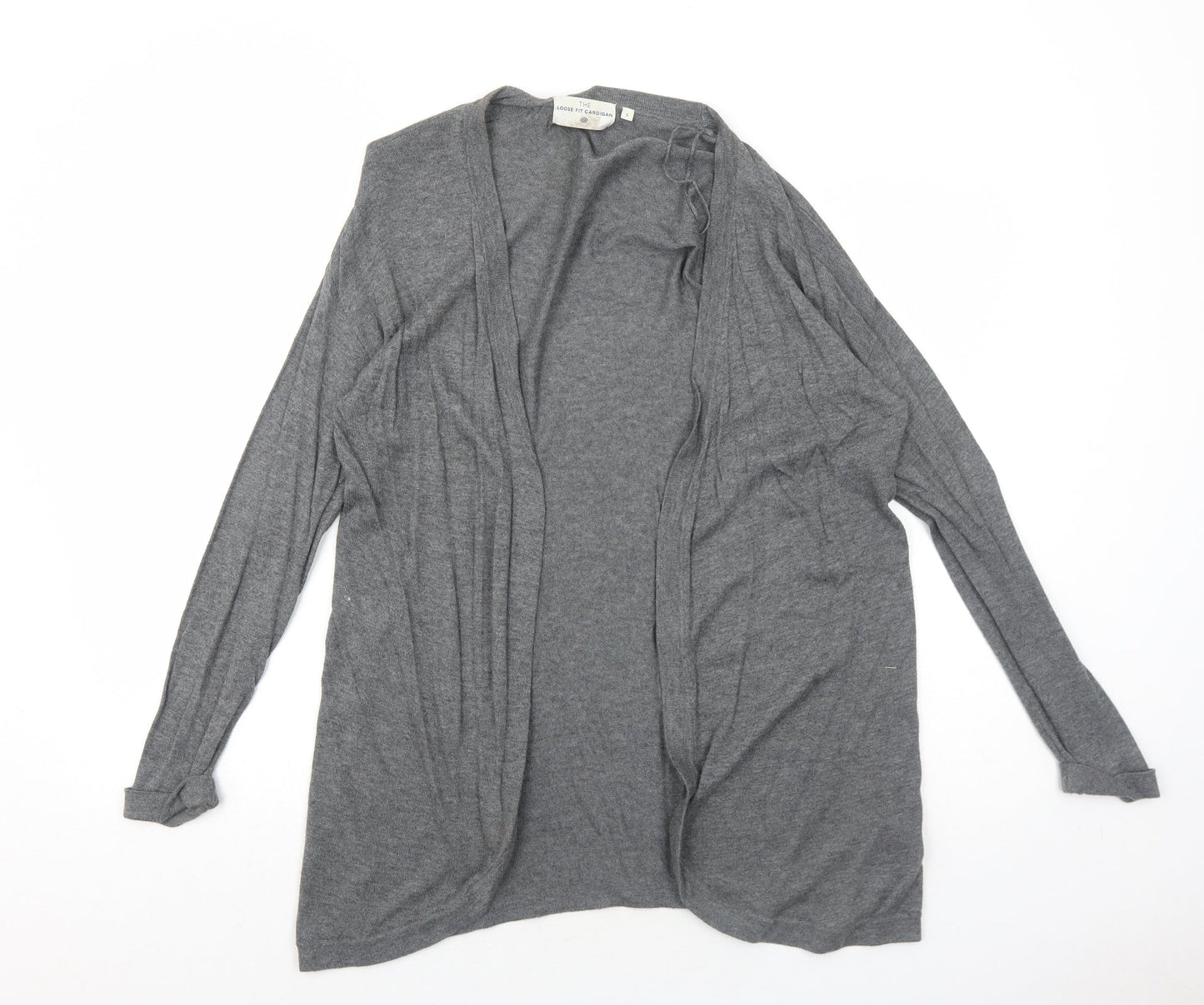 C&A Womens Grey V-Neck Viscose Cardigan Jumper Size S - Open