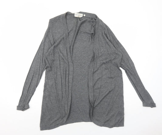 C&A Womens Grey V-Neck Viscose Cardigan Jumper Size S - Open