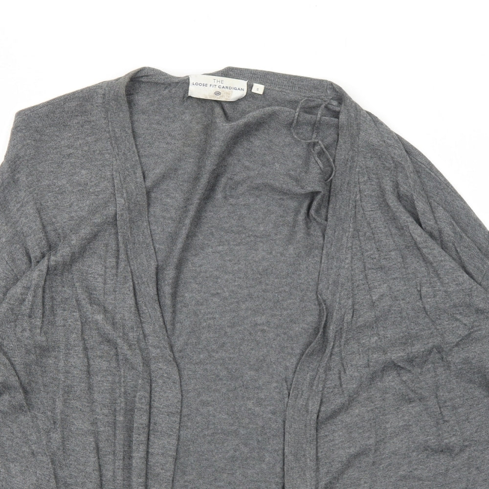 C&A Womens Grey V-Neck Viscose Cardigan Jumper Size S - Open