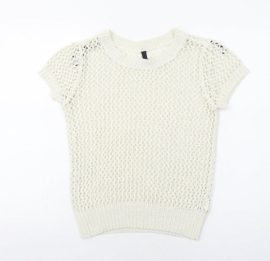 Womens UK Size 10 H&M White Pullover Jumper