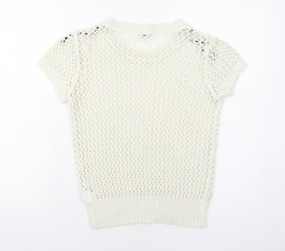Womens UK Size 10 H&M White Pullover Jumper
