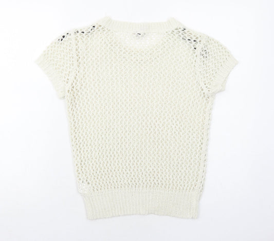 Womens UK Size 10 H&M White Pullover Jumper