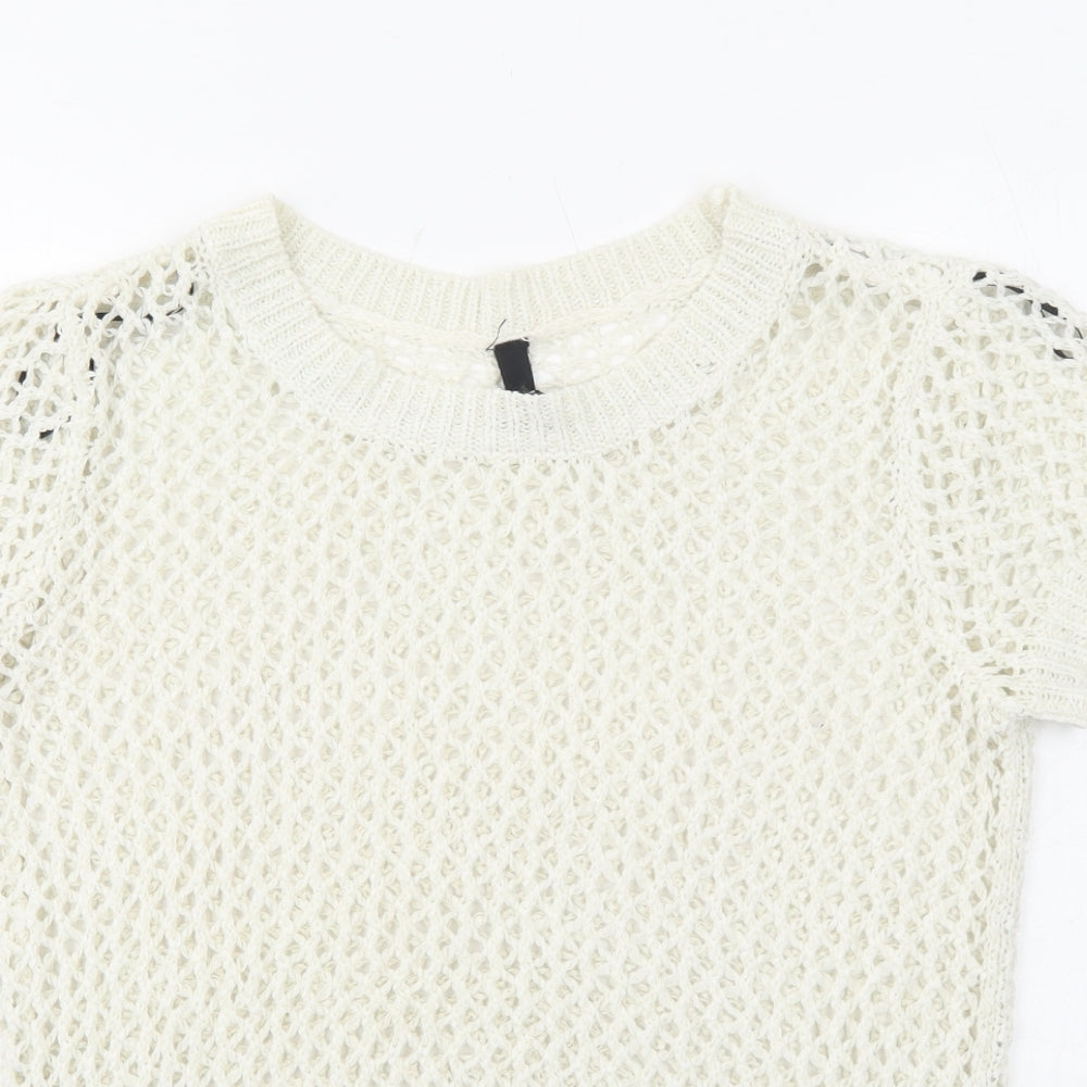 Womens UK Size 10 H&M White Pullover Jumper
