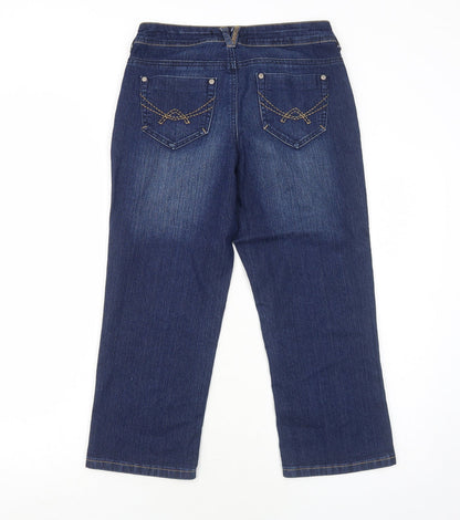 Denim 24/7 Womens Blue Cotton Straight Jeans Size 10 Regular Zip