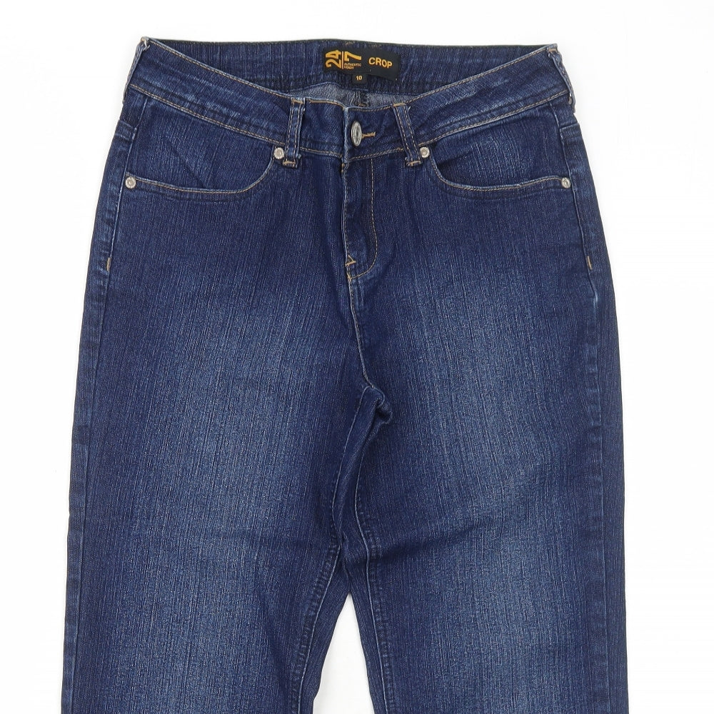 Denim 24/7 Womens Blue Cotton Straight Jeans Size 10 Regular Zip
