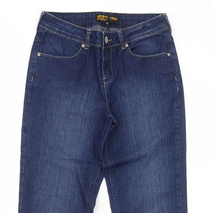 Denim 24/7 Womens Blue Cotton Straight Jeans Size 10 Regular Zip