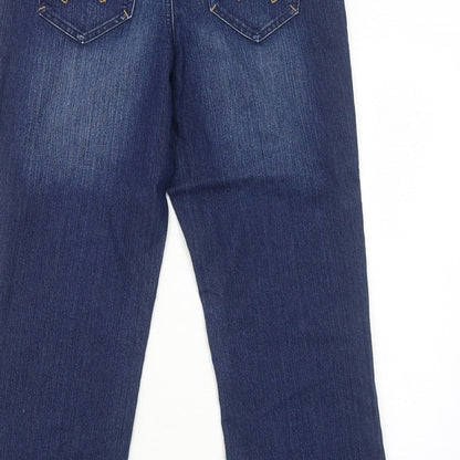 Denim 24/7 Womens Blue Cotton Straight Jeans Size 10 Regular Zip