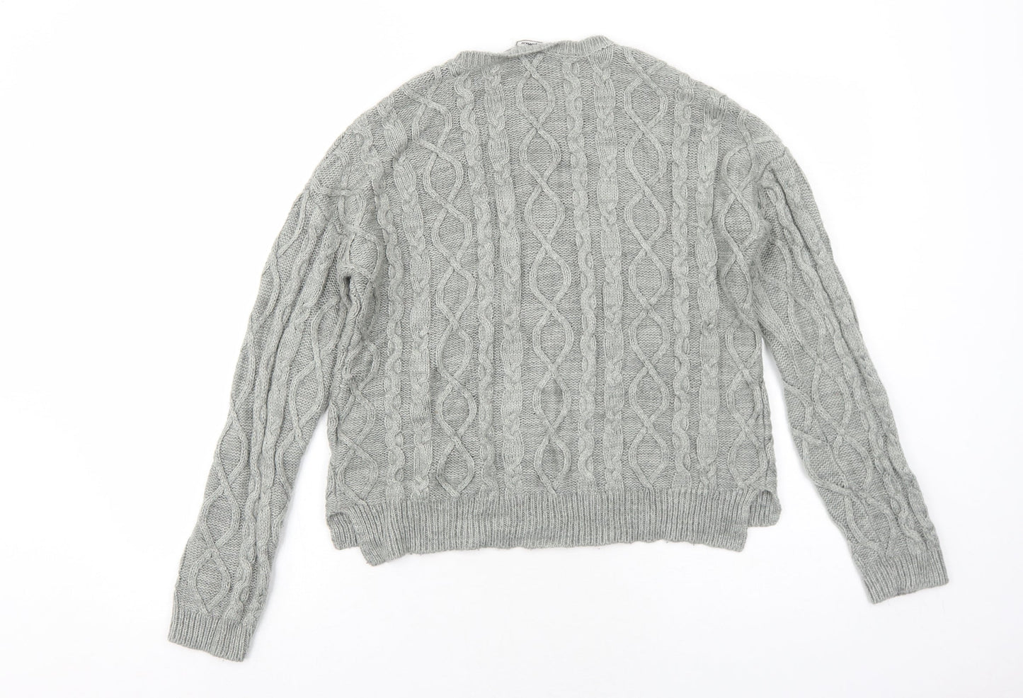Pimkie Womens Grey Round Neck Acrylic Pullover Jumper Size XS