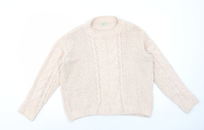 Womens UK Size S Papaya Pink Pullover Jumper