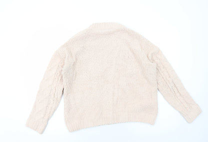 Womens UK Size S Papaya Pink Pullover Jumper