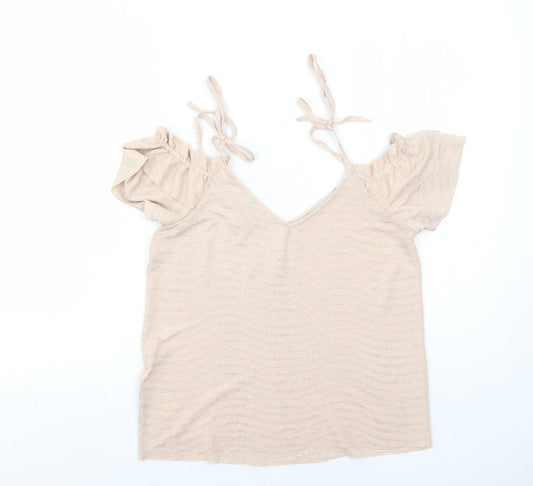 Womens UK Size 6 New Look Pink Basic Blouse