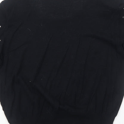 Be Beau Womens Black Round Neck Cotton Pullover Jumper Size 10