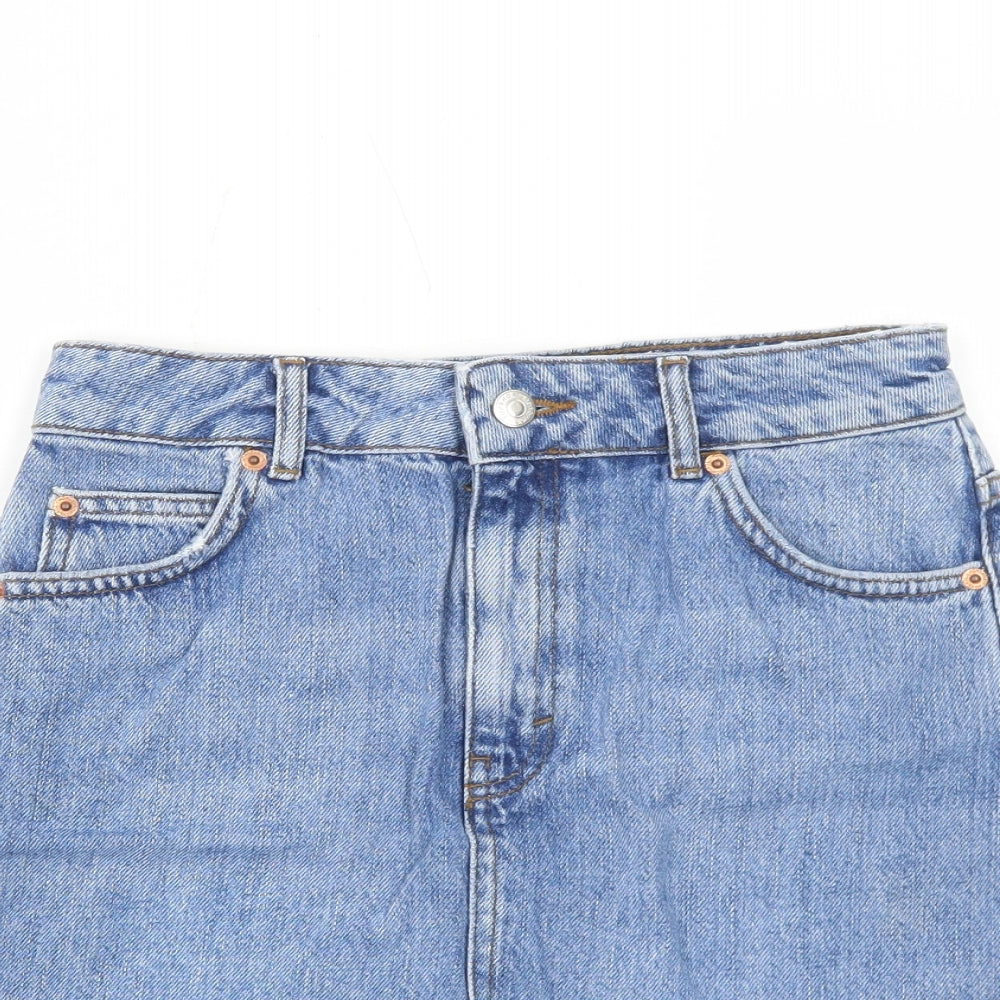 Womens UK Size 6 Topshop A-Line Denim Skirt