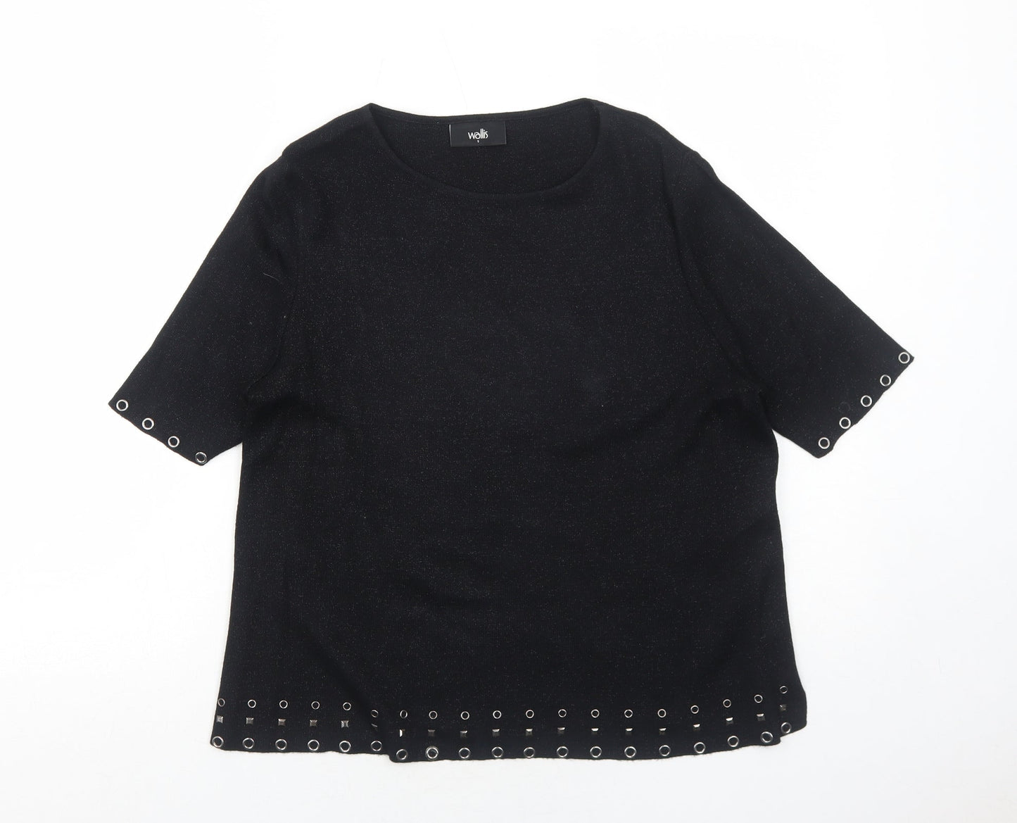 Womens UK Size S Wallis Black Basic Blouse