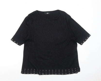Womens UK Size S Wallis Black Basic Blouse